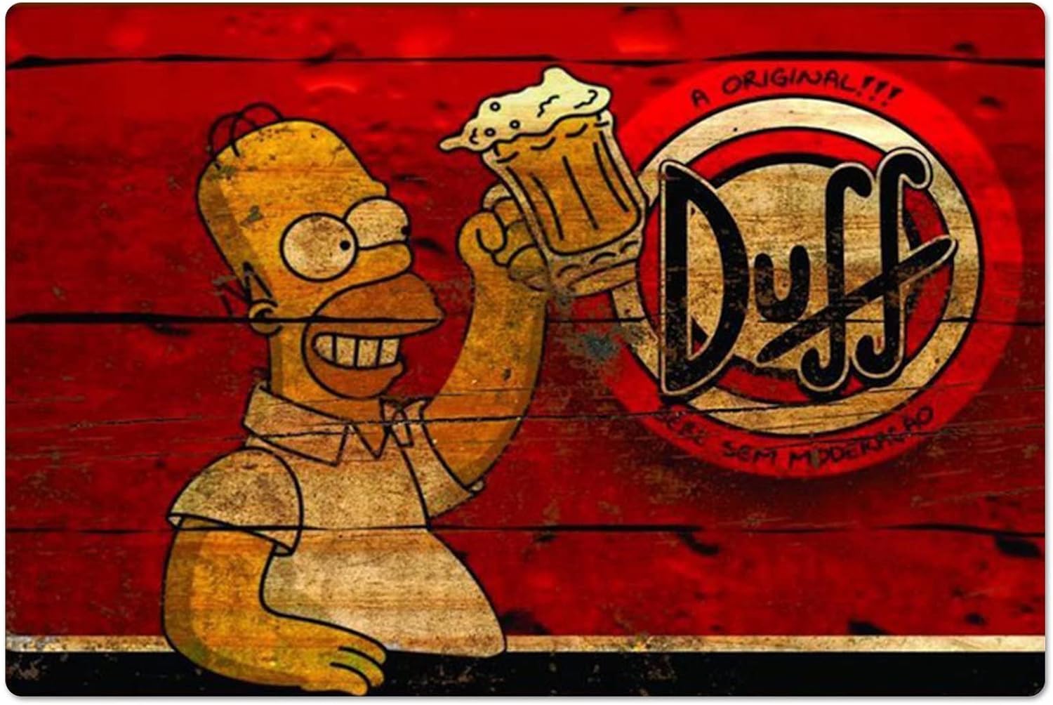 Home Gym Decor - Placa de Metal Retrô Homer Duff