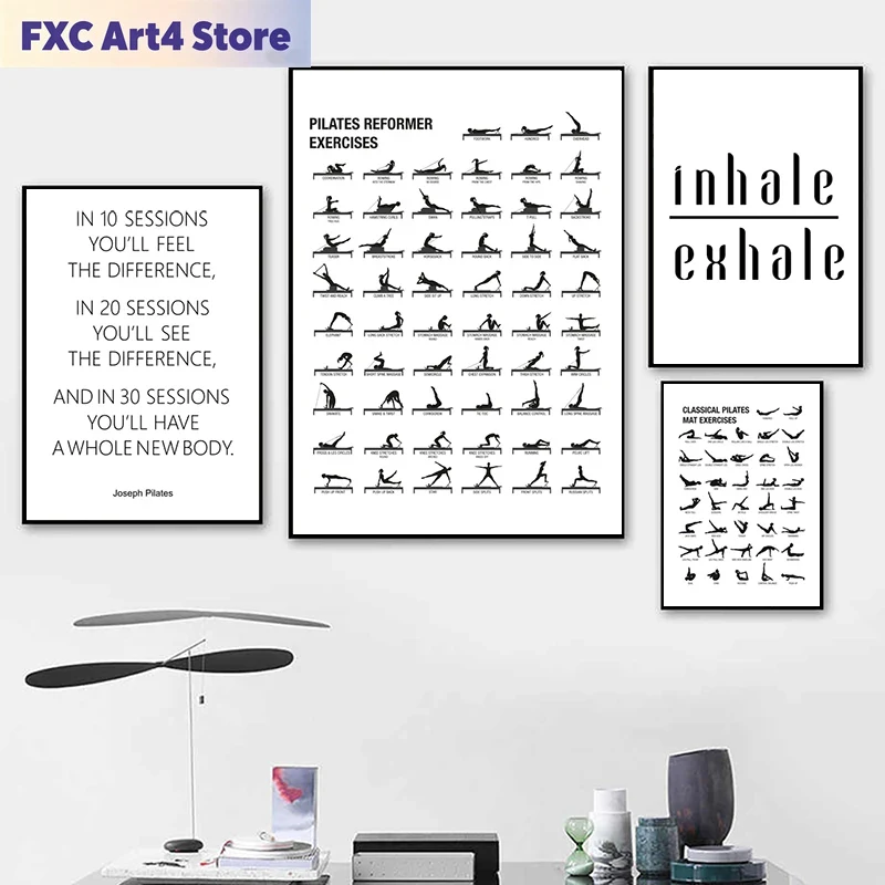 Home Gym Decor - Pôster de Quadro de Exercícios de
