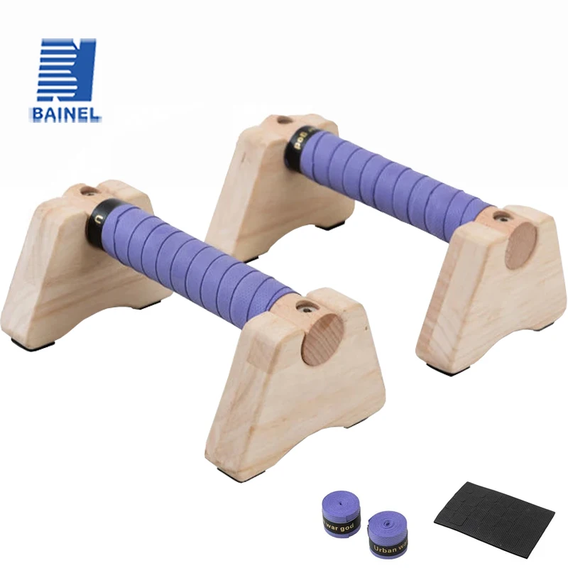 Push Up Stand Bar - Suporte de push-up de madeira antiderrapante