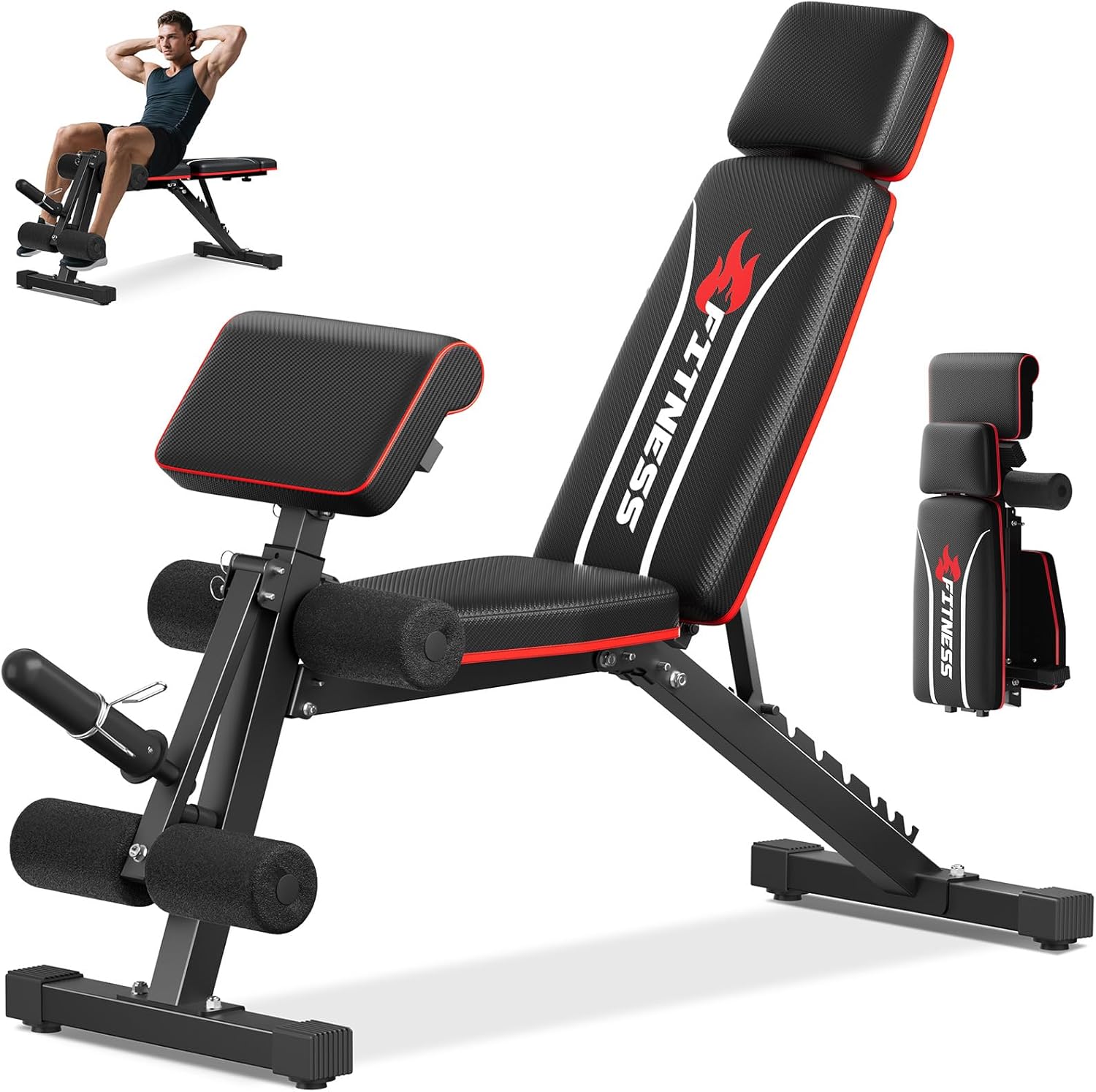 Home Gym Bench - Banco de Peso Dobrável para Academia