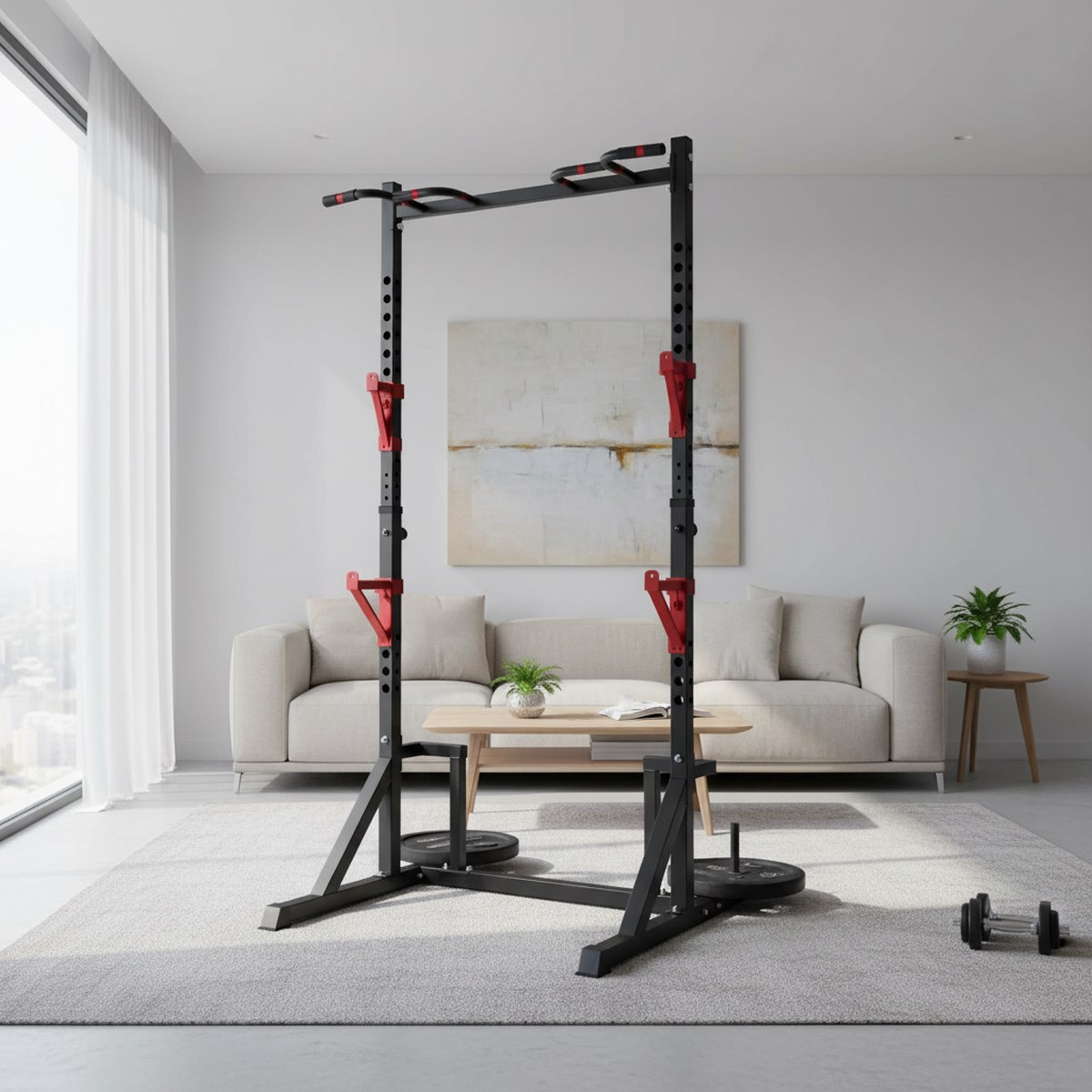 Rack de Força Ajustável com Ba - Home Gym Gym Equipment avaliação e preço