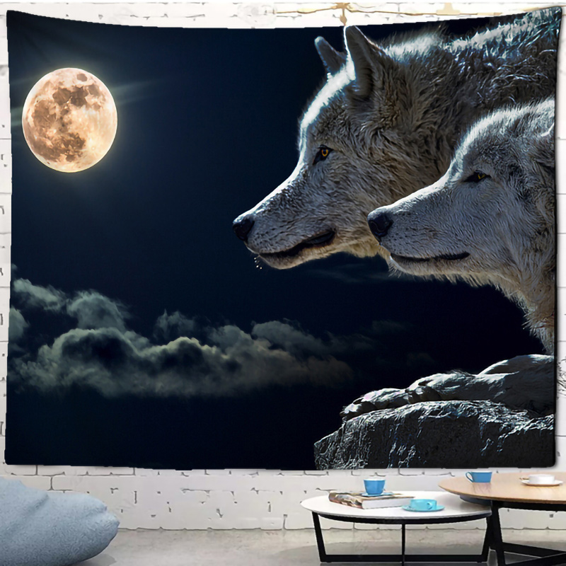 Fantasia lobo tapeçaria parede - Home Gym Decor avaliação e preço