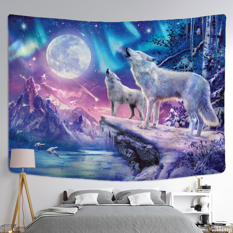 Fantasia lobo tapeçaria parede - Home Gym Decor avaliação e preço